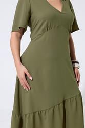 LIMITED COLLECTION Plus Size Khaki Green Deep V-Neck Maxi Dress | Yours Clothing 4