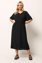 YOURS Plus Size Black Embroidered Maxi Dress | Yours Clothing 1