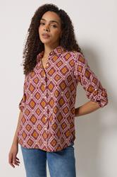 M&Co Orange Abstract Print Shirt | M&Co 3