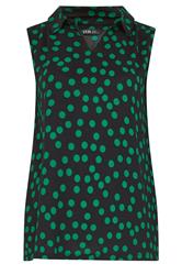 YOURS Plus Size Black Polka Dot Collared Top | Yours Clothing 5