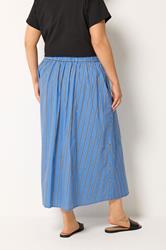 YOURS Plus Size Blue Stripe Midi Skirt | Yours Clothing 4