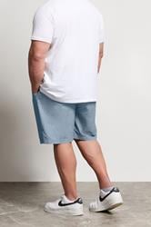 BadRhino Big & Tall Chambray Blue Elasticated Waist Cotton Shorts | BadRhino 4