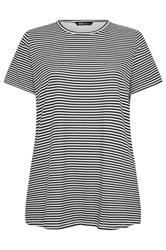 YOURS camiseta con vuelo a rayas negras