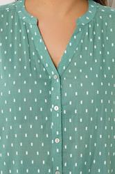 YOURS Plus Size Sage Green Dobby Notch Neck Blouse | Yours Clothing 4