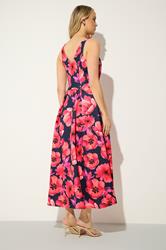 LTS Tall Women's Navy Blue Poppy Floral Midi Dress | Long Tall Sally 2