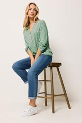 M&Co Sage Green Notch Neck Dobby Shirt | M&Co 1