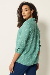 M&Co Sage Green Dobby Long Sleeve Cotton Shirt | M&Co 2