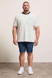 BadRhino Big & Tall Off-White Stripe Pique T-Shirt | BadRhino 1