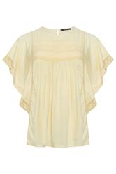 YOURS Curve Yellow Crochet Drape Sleeve Blouse