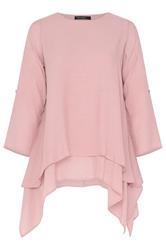 EVANS Curve Pink Double Layer Blouse