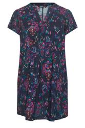 YOURS Plus Size Black Paisley Pleat Front Dress | Yours Clothing 5