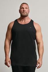 BadRhino Big & Tall 5 Pack Grey/Green/White/Navy/Black Extra Long Plain Vest Top | BadRhino 2