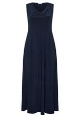YOURS LONDON Curve Navy Blue Drape Front Maxi Dress