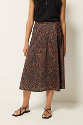 M&Co Brown Zebra Print Midi Skirt | M&Co 1