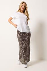 M&Co Brown Animal Print Mesh Maxi Skirt | M&Co 1