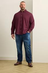 BadRhino Big & Tall Burgundy Red Long Sleeve Slub Shirt | BadRhino 6