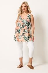 YOURS Plus Size Cream Tropical Cami Vest Top | Yours Clothing 1