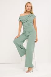 STAR Sage Green Wide Leg Draped Jumpsuit | StarBYJM 1
