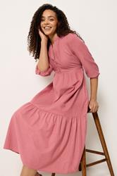 M&Co Orange Fine Stripe Tiered Maxi Dress | M&Co 3