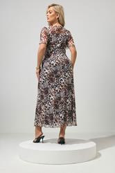 YOURS LONDON Plus Size Brown Leopard Square Neck Maxi Dress | Yours Clothing 2
