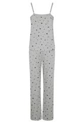 LTS Tall Women's Grey Heart Print Cotton Wide Leg Pyjama Set | Long Tall Sally 2