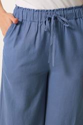 LTS Tall Women's Blue Linen Cropped Wide Leg Trousers | Long Tall Sally 4