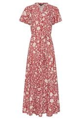LTS Tall Berry Red Floral Tie Waist Maxi Dress