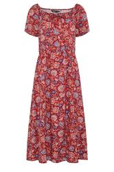 M&Co Red Abstract Print Scoop Neck Dress | M&Co 5