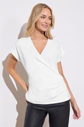 M&Co 2 PACK White & Navy Short Sleeve Wrap Tops | M&Co 2