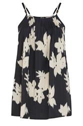YOURS Curve Black Abstract Pleated Cami Top