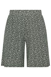 YOURS zwarte gestructureerde shorts met fijne bloemenprint
