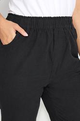 YOURS 2 PACK Plus Size Black & Beige Brown Cool Cotton Cropped Trousers | Yours Clothing 7