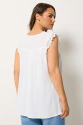 YOURS Plus Size White Tie Neck Blouse | Yours Clothing 2