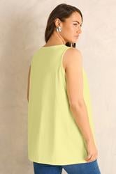 EVANS Plus Size Yellow Sleeveless Henley Top | Evans 2