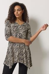 M&Co Black Zebra Print Hanky Hem Top | M&Co 3