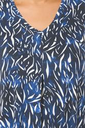 YOURS Plus Size Navy Blue Abstract Pleat Vest Top | Yours Clothing 4