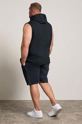 BadRhino Big & Tall Navy Blue Sleeveless Hoodie & Short Set | BadRhino 2