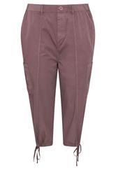YOURS Plus Size Pink Cropped Cargo Trousers | Yours Clothing 5