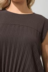 YOURS LONDON Plus Size Chocolate Brown Pleated Top | Yours Clothing 4