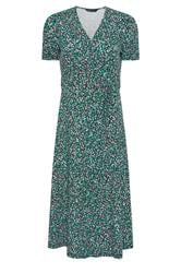 M&Co Petite Green Ditsy Floral Midi Wrap Dress
