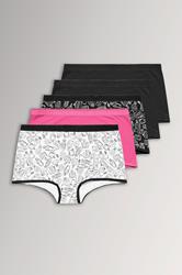 YOURSET 5 PACK Curve Black Perfume Bottle Print Shorts | Yours Clothing 3