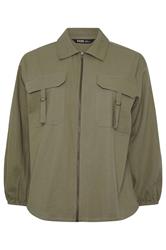 YOURS Curve Khaki Green Utility Shacket