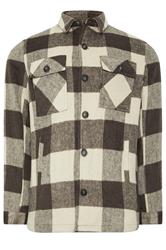 BadRhino Big & Tall Brown Checked Shacket | BadRhino 1