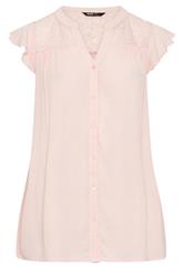 YOURS Curve Pink Lace Detail Blouse