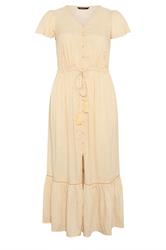 YOURS Curve Yellow Ditsy Floral Print Maxi Dress | Yours Clothing 5