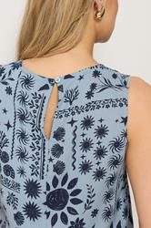 LTS Tall Blue Coastal Print Sleeveless Top | Long Tall Sally 5