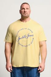 JACK & JONES Big & Tall Sunlight Yellow Circle Logo Print T-Shirt | BadRhino 3