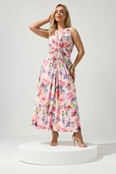 YOURS LONDON Plus Size White Tropic Knot Detail Dress | Yours Clothing 1