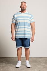 BadRhino Big & Tall Baby Blue Extra Long Stripe T-Shirt | BadRhino 1
