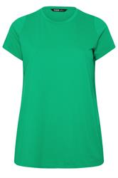 YOURS Camiseta básica verde lisa